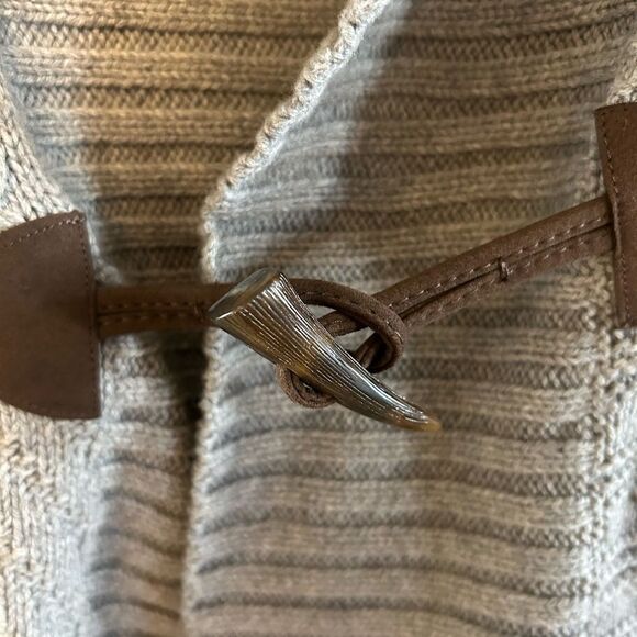 Chaps Gray Cable Knit Belted Sweater Vest  Toggle L NWT - Picture 7 of 13